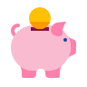Image of pig with money.